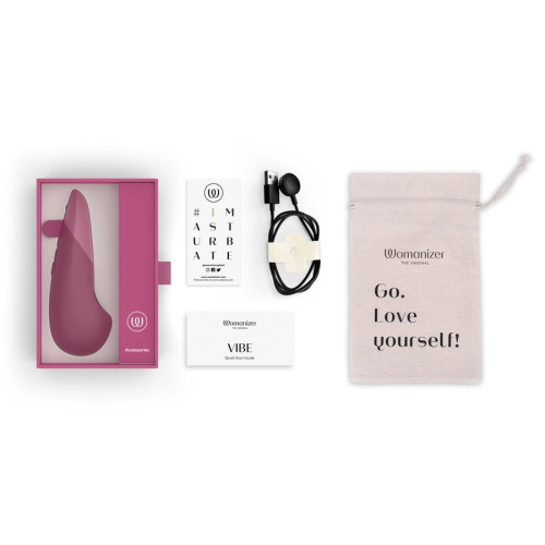 Розовый клиторальный вибратор Womanizer Vibe фото 6