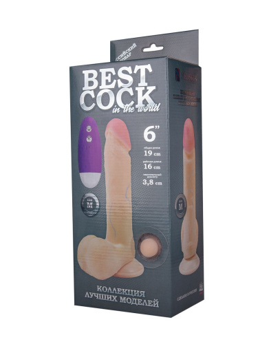 Телесный вибромассажёр-реалистик BEST COCK 6  - 19 см. фото 2