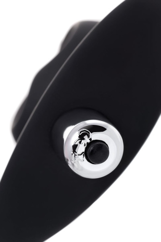 Черная вибровтулка с полой серединой в виде сердечка Cordis M - 14 см. фото 9