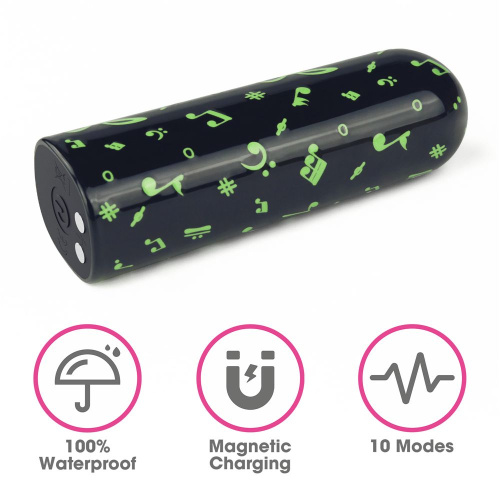 Мини-вибратор Rechargeable Glow-in-the-dark Music Massager - 8,5 см. фото 3