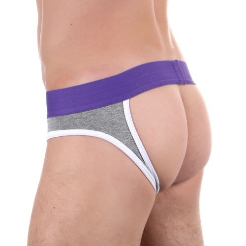 Серые меланжевые трусы-джоки с брендированной резинкой фото 2 Серые меланжевые трусы-джоки с брендированной резинкой фото 2