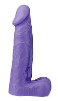 Фиолетовый фаллоимитатор XSKIN 6 PVC DONG с мошонкой - 15 см.