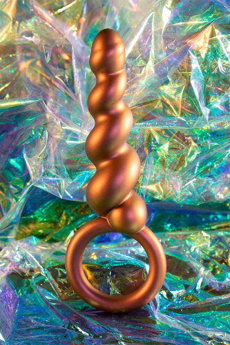 Коричневый анальный стимулятор Spiral Loop Copper Anal Plug - 13,3 см. фото 4