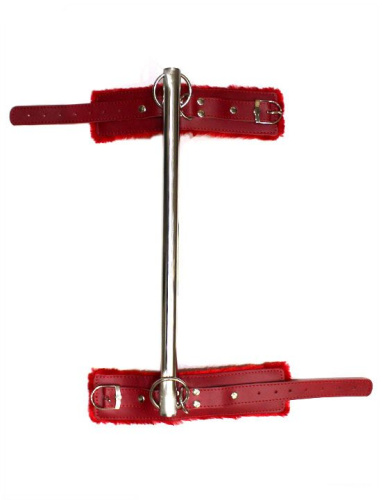 Распорка на руки с красными наручниками фото 5