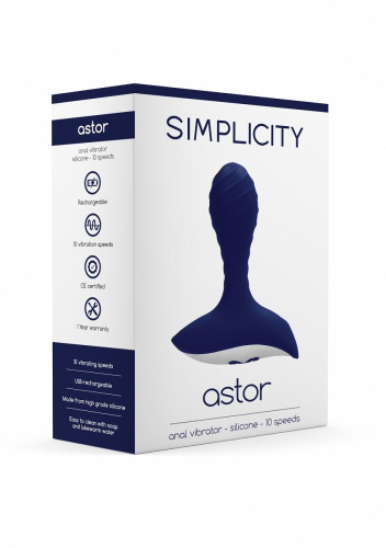 Синий анальный вибростимулятор Astor Anal Vibrator фото 3 Синий анальный вибростимулятор Astor Anal Vibrator фото 3
