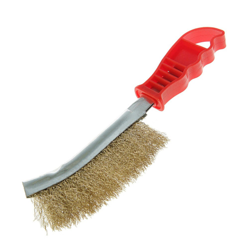 Металлическая ручная щетка с пластиковой рукояткой