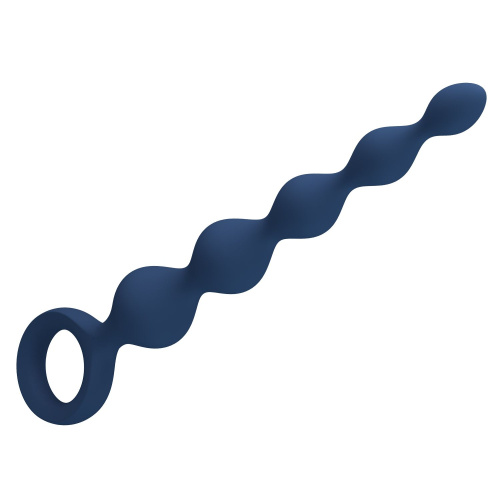 Синяя анальная ёлочка с кольцом 5 Beads Anal Bead - 20,4 см. фото 6