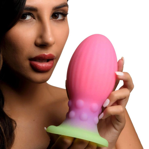 Розовая пробка-яйцо XL Xeno Egg - 17,6 см. фото 4
