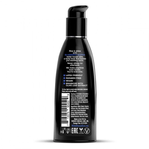 Лубрикант на водной основе с ароматом черничного маффина Wicked Aqua Blueberry Muffin - 60 мл. фото 2