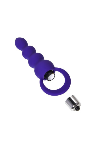 Фиолетовая анальная вибровтулка Twisty - 14 см. фото 4