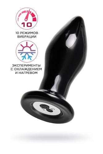 Черная стеклянная вибровтулка - 10,5 см. фото 2