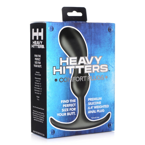 Черный массажер простаты с утяжелителями Premium Silicone Weighted Prostate Plug Medium - 16,3 см. фото 4