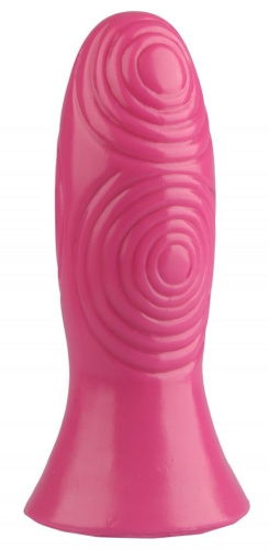 Розовая анальная втулка с рельефом - 17 см. фото 4