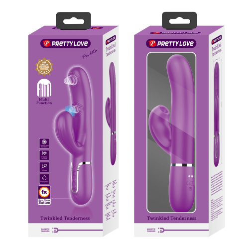 Фиолетовый вибратор с клиторальным отростком Perdita - 22,8 см. фото 6