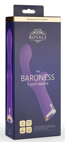Фиолетовый вибратор The Baroness G-spot Vibrator - 19,5 см. фото 2