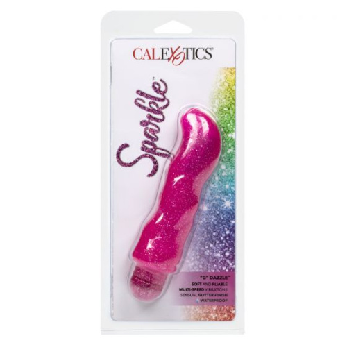 Лиловый вибратор с блёстками G Dazzle - 15 см. фото 3