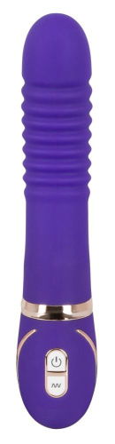 Фиолетовый водонепроницаемый вибратор Pleats с рёбрышками - 22 см. фото 2