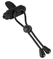 Чёрно лассо на пенис BLACK VELVETS с вибрацией