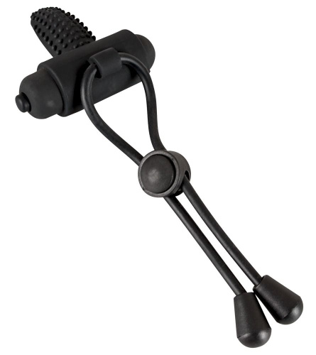 Чёрно лассо на пенис BLACK VELVETS с вибрацией