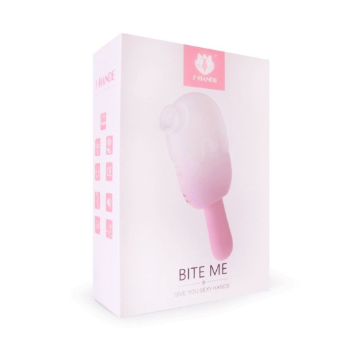 Нежно-розовый клиторальный вибромассажер Bite Me - 14,8 см. фото 4