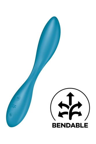 Синий гибкий вибратор Satisfyer G-Spot Flex 1 - 19,5 см. фото 2