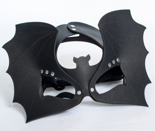 Черная кожаная маска на глаза Летучая мышь Черная кожаная маска на глаза Летучая мышь