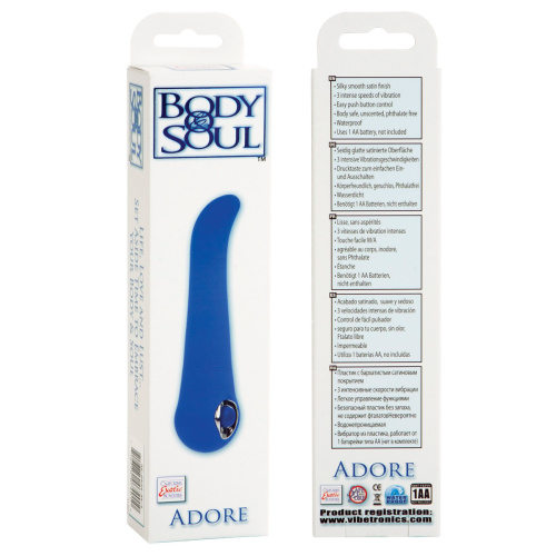 Синий вибратор Body&Soul Adore фото 5