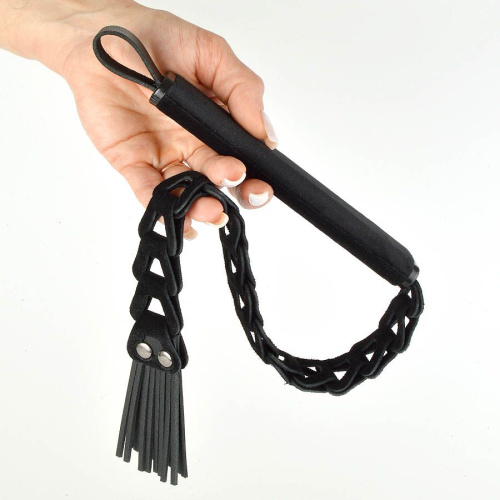 Черная велюровая плеть «Клеопатра» - 56 см. фото 2