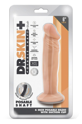 Телесный фаллоимитатор-реалистик 6 Inch Posable Dildo - 16,5 см. фото 5