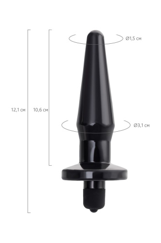 Черная анальная втулка Lacerta с вибрацией - 12,1 см. фото 6