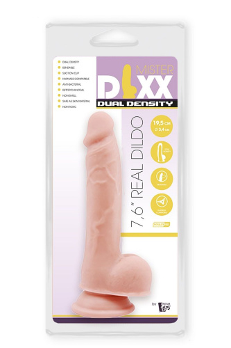 Телесный фаллоимитатор-реалистик Dual Density Dildo - 19,5 см. фото 4