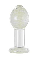 Прозрачная, светящаяся в темноте анальная втулка - 6,5 см.