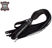 Черная плеть  Ковбой  с ручкой-фаллосом - 55 см.