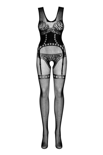 Комбинезон-сетка с имитацией бюстье, трусиков и чулок фото 5
