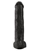 Чёрный фаллоимитатор-гигант 15  Cock with Balls - 40,6 см.