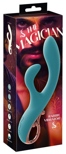 Бирюзовый вибратор-кролик The Magician Rabbit Vibrator - 22,5 см. фото 2