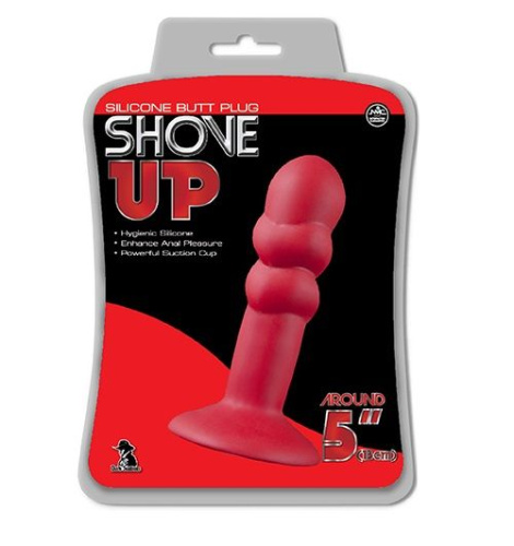 Красная анальная пробка SHOVE UP 5INCH SILICONE BUTT PLUG RED - 12,7 см. фото 2