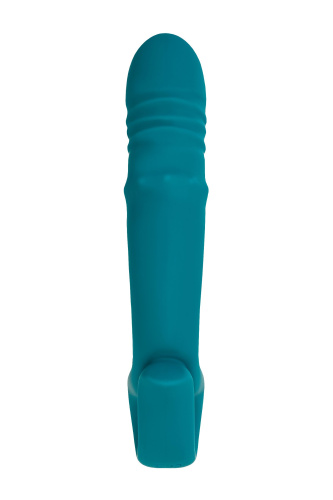 Зеленый вибратор с функцией Up&Down и стимулирующим кольцом Mija - 19 см. фото 5