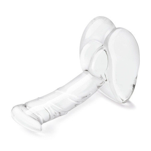 Стеклянный фаллоимитатор на подставке 7,5’’ Rideable Standing Glass Cock With Stability Base - 19 см. фото 6