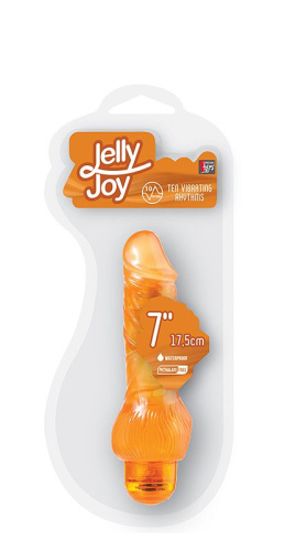 Оранжевый вибратор-реалистик JELLY JOY 7INCH 10 RHYTHMS ORANGE - 17,5 см. фото 2