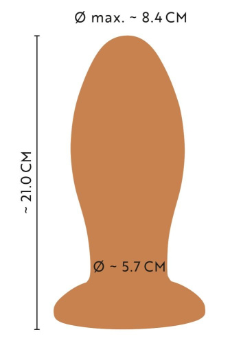 Оранжевая анальная пробка с присоской - 21 см. фото 5