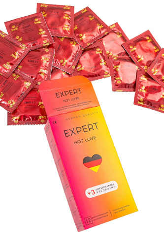 Презервативы EXPERT Hot Love с разогревающим эффектом - 12 шт.(+3 в подарок) фото 4