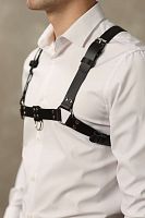 Черная мужская кожаная портупея №4