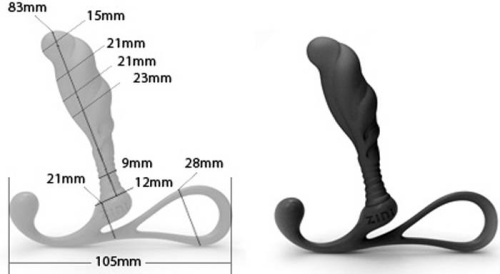 Средний черный массажер простаты ZINI JANUS ANTI-SHOCK фото 4