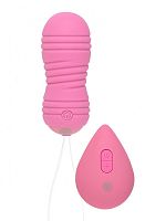 Розовые вагинальные виброшарики с пультом ДУ Ray - 8,3 см.