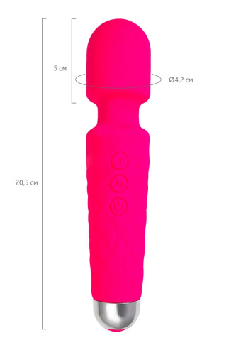Розовый жезловый вибратор Peony - 20,5 см. фото 3
