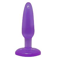 Фиолетовая анальная пробка с присоской - 14 см.