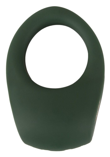 Зеленое эрекционное виброкольцо Luxurious Vibro Cock Ring фото 3