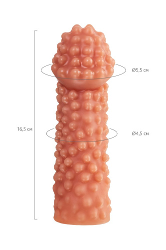 Реалистичная насадка на пенис с бугорками - 16,5 см. фото 6