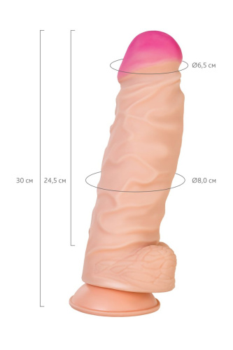 Телесный фаллоимитатор-гигант Kratos - 30 см. фото 5